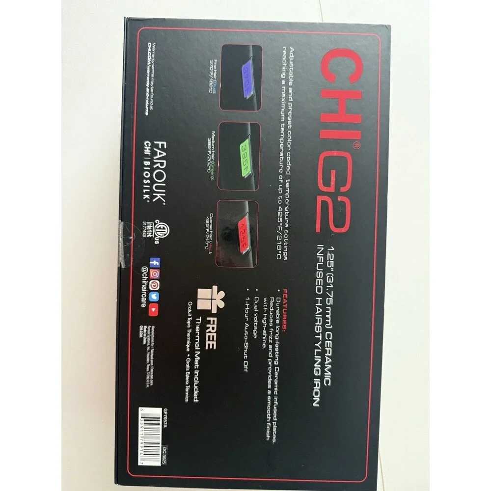 CHI G2 - 2ND GENERATION CERAMIC & TITANIUM FLAT IRON 425°F Authentic NEW